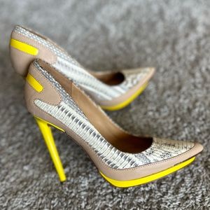 NWT LAMB snake skin heels